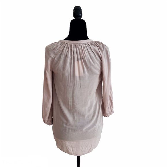 NWT Aritzia Babaton Darby Gathered Tunic Blouse in Cairo Dusty Pink XXS - Picture 2 of 9